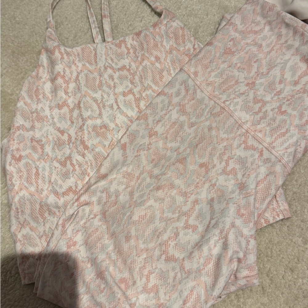 Women's Pink and White active Set